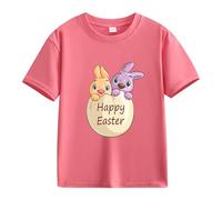 Maskjuwio Spring and Autumn New Fashionable Mignon Print Comfortable Version of The Girls Printed T Shirt with Paillettes Dames, Rose, 6-7 ans