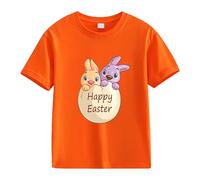 Maskjuwio Spring and Autumn New Fashionable Mignon Print Comfortable Version of The Girls Printed T Shirt with Paillettes Dames, Orange, 8-9 ans