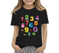 Maskjuwio T-shirt coloré Jour des maths pour enfants numéro 2025 Jour des mathématiques École Haut Jour des matchs T-shirts Math Lovers Fermetures pour cardigans, Noir , 2-3 ans
