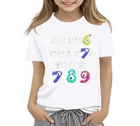 Maskjuwio T-shirt coloré pour enfant - Jour des maths 2025 - Pour l'école et la journée des mathématiques - T-shirt à manches longues original pour femme, Blanc., 10-11Years