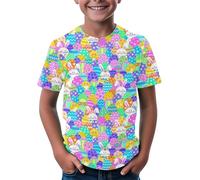 Maskjuwio T-shirt de Pâques avec motif lapin de Pâques, œufs et fleurs, T-shirt doux pour fille, confortable et élégant, 3-14 pinces à vêtements pour femme, Camouflage, 8-9 ans