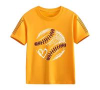Maskjuwio T-shirts à manches courtes pour et filles pour le printemps, et, impression créative de baseball 2D, rétro personnalisé, ample et confortable, t-shirts décontractés à manches courtes t-shirt
