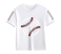 Maskjuwio T-shirts à manches courtes pour et filles pour le printemps, et, impression créative de baseball 2D, rétro personnalisé, ample et confortable, t-shirts décontractés à manches courtes t-shirt