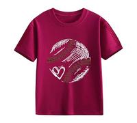 Maskjuwio T-shirts à manches courtes pour et filles pour le printemps, et, impression créative de baseball 2D, rétro personnalisé, ample et confortable, t-shirts décontractés à manches courtes t-shirt