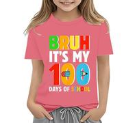Maskjuwio Toddler Boy Girl Vêtements d'été Premier jour de l'école Chemise dans mon préécole Chemise tout-petits Chemises de maternelle Chemisier 52 femmes, Rose, 6-7 ans