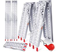 MASKO® 2x ALU Rampe d'accès Rampe de chargement Rail de chargement Antidérapant Pliable - Argent