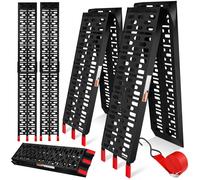 MASKO® 2x ALU Rampe d'accès Rampe de chargement Rail de chargement Antidérapant Pliable - Noir