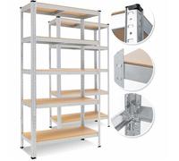 MASKO® 2x Étagère charges lourde en métal max. 700kg | Étagère de Stockage & Rangement à 4 niveaux pour garage & Atelier Bleu