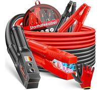 MASKO® Câble de démarrage pour moteurs essence et diesel 12/24 V. Câble de démarrage en cuivre avec 4 pinces entièrement isolées, gants et sac 2 x 6 m 50 mm² 3000 A