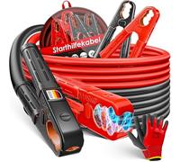 MASKO® Câble de démarrage pour moteurs essence et diesel 12/24 V. Câble de démarrage en cuivre pour voiture, moto et camion avec 4 pinces à bornes entièrement isolées, gants et sac 2 x 4 m 30 mm² 1500