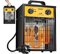 Masko® Chauffage Électrique Soufflant 3kW/3000W Avec Thermostat Intégré - 3 Niveaux de Chauffage - Ventilateur Pour Intérieur et Extérieur - Protection Contre Les Surcharges