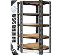 Masko® Étagère d'angle étagère de Stockage en métal, pour Charges Lourdes, 180 x 75 x 40 cm, jusqu'à 875 kg, étagère enfichable et d'atelier, Cave