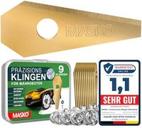 MASKO® Lames de Rechange pour Tondeuses-Robots | Lames de Tondeuses universelles y compris vis Innovantes | Revêtement en Titane | Compatible avec Bosch - 9 pièces