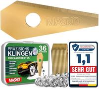 MASKO® Lames de Rechange pour Tondeuses-Robots | Lames de Tondeuses universelles y compris vis Innovantes | Revêtement en Titane | Compatible avec Bosch - 36 pièces