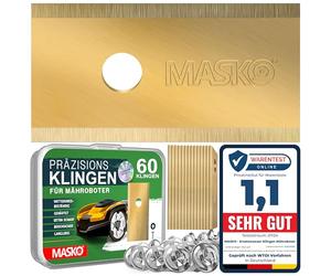 MASKO® Lames de Rechange pour Tondeuses-Robots | Lames de Tondeuses universelles y compris vis Innovantes | Revêtement en Titane | Compatible avec Worx - 60 pièces