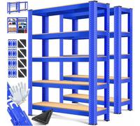 MASKO Lot de 2 étagères de rangement pour charges lourdes - 180 x 90 x 40 cm - Charge maximale : 875 kg - 5 étagères réglables - Panneaux MDF en métal - Étagère enfichable - Étagère d'atelier, cave