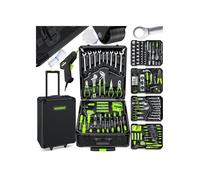 MASKO Mallette à outils remplie de 1400 pièces | Kit d'outils dans une mallette en aluminium | Boîte à outils avec roulettes | Boîte à outils pour la maison, les loisirs, la voiture | Fonction trolley