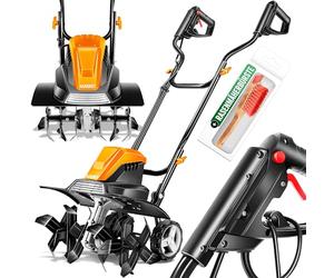 MASKO® Motobineuse électrique 1500 Watts | 45cm de Largeur de Travail, 20cm de Profondeur de Travail | Bineuse | Motoculteur à Fraise | Cultivateur | Fraiseuse de Jardin | Bineuse électrique, Orange