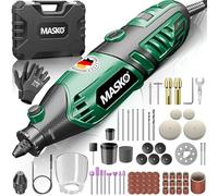 MASKO® Outil multifonction rotatif 200 W Vitesse de rotation variable 10 000 à 40 000 tr/min avec arbre flexible Mandrin à serrage rapide Mallette de transport 141 pièces Kit d'accessoires perçage