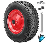 MASKO® Roue de brouette pneumatique 250 kg, 40 cm/15,6", extra large, 9,5 cm, anti-crevaison avec jante en acier