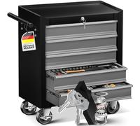 MASKO Servante d'atelier - 5 tiroirs verrouillables - En métal massif - Chariot à outils mobile sans outils - Chariot d'atelier professionnel non équipé - Chariot de rangement des outils avec serrure