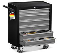 MASKO Servante d'atelier - 7 tiroirs - Gris - Verrouillable - En métal massif - Chariot à outils mobile sans outils - Chariot d'atelier professionnel non équipé - Chariot de rangement des outils avec