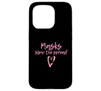 Masks Slow The Spread Cute Pink Heart Face Mask for Girls Coque pour iPhone 15 Pro
