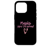 Masks Slow The Spread Cute Pink Heart Face Mask for Girls Coque pour iPhone 16 Pro