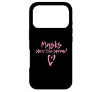 Masks Slow The Spread Cute Pink Heart Face Mask for Girls Coque pour iPhone 17 Pro
