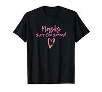Masks Slow The Spread Cute Pink Heart Face Mask for Girls T-Shirt