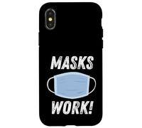 Masks Work Wear a Face Mask & Social Distance & Hygiene Coque pour iPhone X/XS