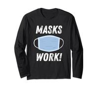 Masks Work Wear a Face Mask & Social Distance & Hygiene Manche Longue