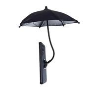 maskshop Venice Parasol magnétique pour téléphone portable - Noir - Avec anneau magnétique supplémentaire - Mini parapluie pour smartphone - Protection contre la chaleur et l'ombre - Bras flexible