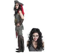 Maskworld - bon costume de pirate zombie et perruque - Pirate mort-vivant pour femme Taille : L - Carnaval, Carnaval, Halloween & Déguisement de fête à thème - Édition Deluxe