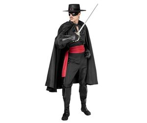 Maskworld Costume de Zorro - Taille M - Costume complet du vengeur noir pour carnaval, Halloween et fête à thème