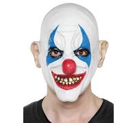 Masque de clown gris Psycho - En latex - Costume d'effrayant pour adulte - Idéal pour Halloween, carnaval, fête à thème et effrayante.