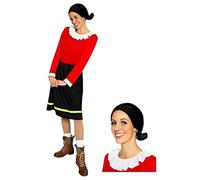 Maskworld Olivia Oil - La petite amie de Popeye - Costume avec perruque pour adulte - deux pièces - Carnaval (XXL)