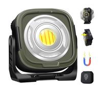 MASMEJOR Projecteur LED Rechargeable 10000mAh, Projecteur de Travail 1500LM avec Variateur d'Intensité 30W, Aimant Fort & Pivot 360°, IPX4 Étanche pour Atelier, Réparation Voiture, Camping, Urgence