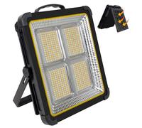 MASMEJOR Projecteur LED Rechargeable 160W, Projecteur LED Batterie 15000mAh/ 540 LEDs/Panneau Solaire/ 4 Modes d'éclairage, Projecteur Chantier Rechargeable Idéal pour Camping, Travail, Pêche