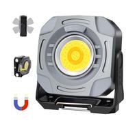 MASMEJOR Projecteur LED Rechargeable 30W, Lampe de Chantier 1500LM avec 7 Modes d'éclairage, 4000mAh, Pivot à 90°, Idéal pour Travail, Camping, Pêche, Secours