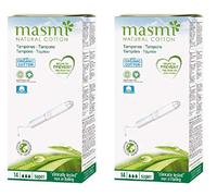 Masmi Super Applicator Tampons Coton Certifié Bio Hypoallergénique Biodégradable Applicateur Carton Sans Parfum, Viscose, Rayonne, Chlore et Dioxine