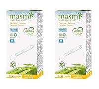 Masmi Tampons applicateurs réguliers en coton biologique, sans plastique, 100 % biodégradable, parfum, hypoallergénique, chlore et dioxine