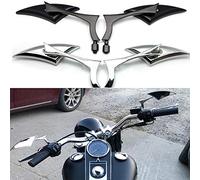 Maso 1 paire de rétroviseurs triangulaires de moto pour guidon Chrome Argenté 8 mm/10 mm