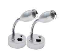MASO 2x 12V LED Spot Lecture Interrupteur de Lumière Camper Van Caravane VAN Bateau Camping-car Lumière Lumière Chaude pack de 2