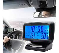 Maso Horloge universelle digitale pour tableau de bord à écran LCD réglable affichage de la température Mode 12/24h et rétroéclairage