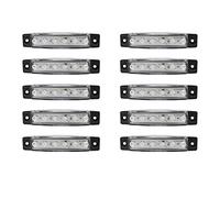 MASO Lot de 10 feux latéraux 6 LED Blanc Pour camion remorque