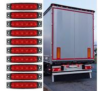 MASO Lot de 10 feux latéraux rouges 6 LED pour camion, remorque
