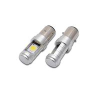 MASO Lot de 2 Ampoules de Phare Avant LED BA20D H6 6 V COB pour Moto