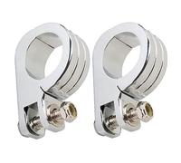 MASO Lot de 2 pinces de fixation pour repose-pieds compatible avec Harley compatible avec HONDA/Suzuki/Yamaha protections de barre de protection de moteur de 3,20 cm, chromées