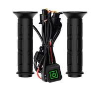 MASO Lot de 2 poignées chauffantes pour moto, réglage intelligent de la température à 3 vitesses, pour VTT 12 V avec guidon de diamètre de 2,2 cm, argenté/noir